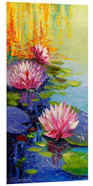 Foam board print Water lilies in the pond