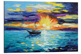 Magnettafel Segelboot im Morgengrauen