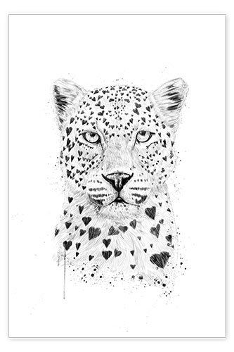 Poster Leopard der Herzen