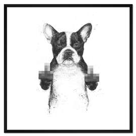 Gerahmter Kunstdruck Zensierter Hund