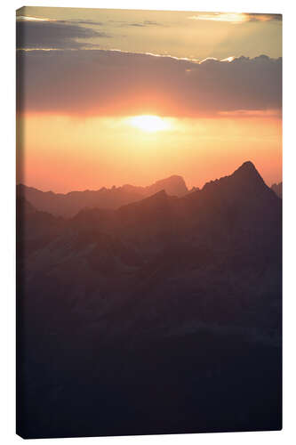 Leinwandbild Sonnenuntergang vom Piz Languard, Schweiz