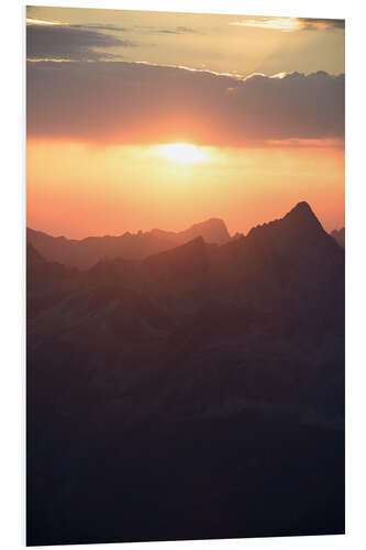 Foam board print Sunset from Piz Languard, Switzerland