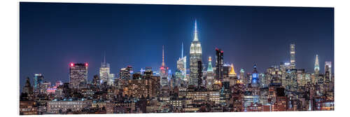 Tableau en PVC Skyline de la ville de New York la nuit