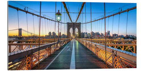 Gallery Print Auf der Brooklyn Bridge bei Sonnenaufgang