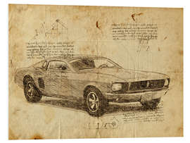 Foam board print Vintage Mustang