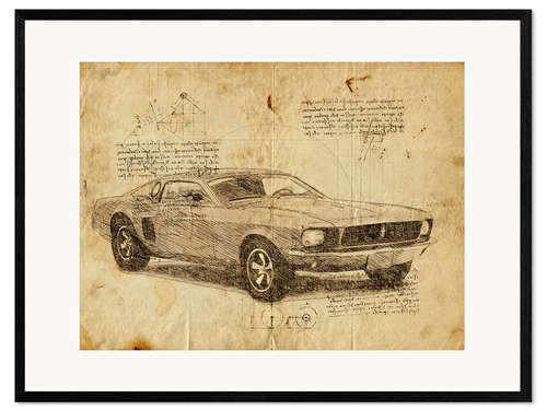 Framed art print Vintage Mustang