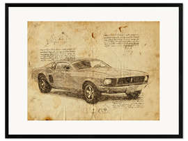 Framed art print Vintage Mustang