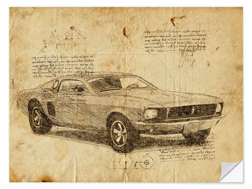 Vinilo para la pared Mustang vintage