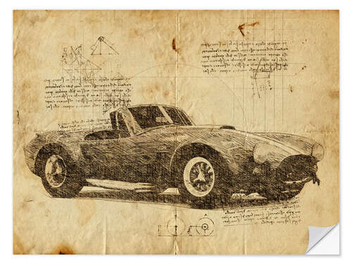 Vinilo para la pared Vintage Shelby Cobra