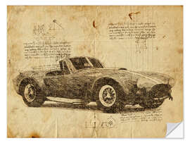 Vinilo para la pared Vintage Shelby Cobra