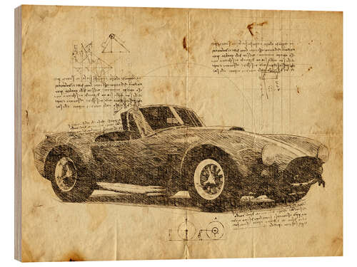 Holzbild Vintage Shelby Cobra