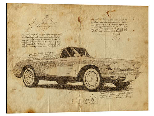 Stampa su alluminio Corvette vintage