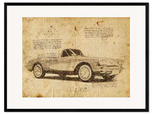 Framed art print Vintage Corvette