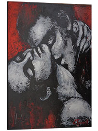 Aluminium print Lovers Passionate Kiss