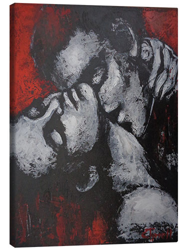 Canvas print Lovers Passionate Kiss