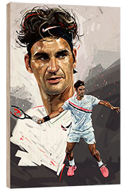 Print på træ Roger Federer