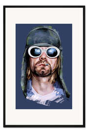 Gerahmter Kunstdruck Kurt Cobain