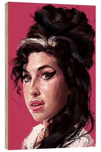 Wood print Amy Winehouse