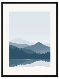Gerahmter Kunstdruck Bergsee