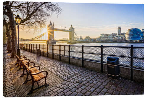 Tableau sur toile Tower Bridge au lever du soleil