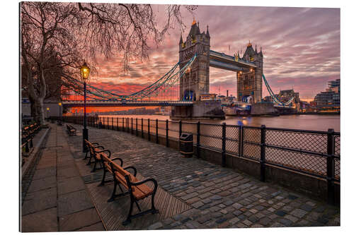 Quadro em plexi-alumínio Tower Bridge no brilho do sol