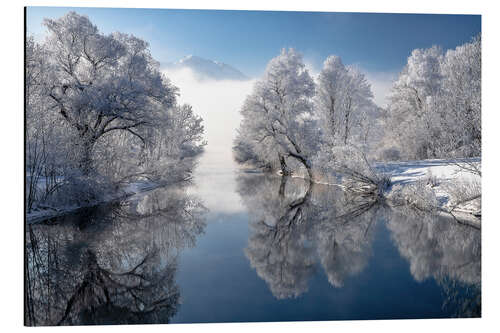 Tableau en aluminium L'hiver au lac de Kochel, Bavière