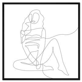 Gerahmter Kunstdruck Frau sitzend