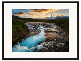 Gerahmter Kunstdruck Bruarfoss Wasserfall