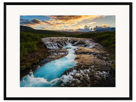 Ingelijste kunstdruk Bruarfoss waterfall