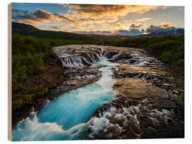 Cuadro de madera Cascada Bruarfoss