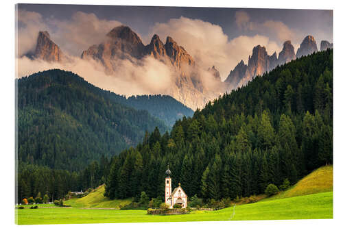 Akrylglastavla View of the Dolomites in the Villnöss valley