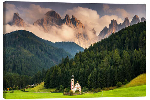 Canvas print View of the Dolomites in the Villnöss valley