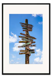 Gerahmter Kunstdruck Wegweiser in Key West, Florida