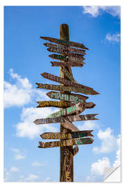 Selvklebende plakat Signpost in Key West, Florida