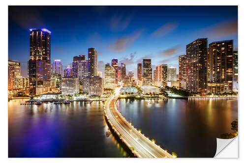 Naklejka na ścianę Downtown Miami at night