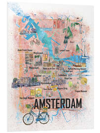 Print på skumplade Amsterdam city map