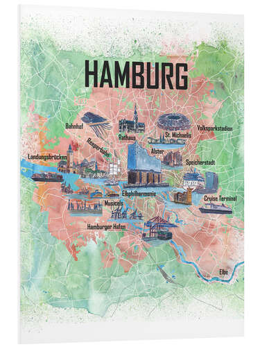 Foam board print City map Hamburg