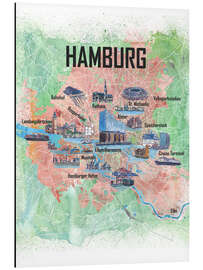 Magnettafel Stadtplan Hamburg