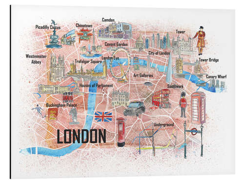 Tableau en aluminium Plan de Londres (anglais)