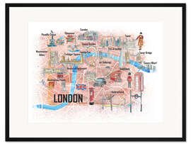 Gerahmter Kunstdruck Stadtplan London