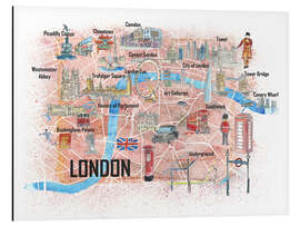 Magnettafel Stadtplan London