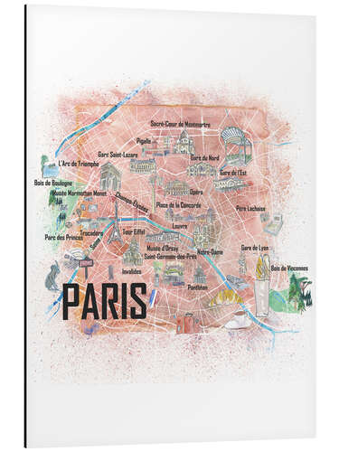 Alumiinitaulu Paris city map