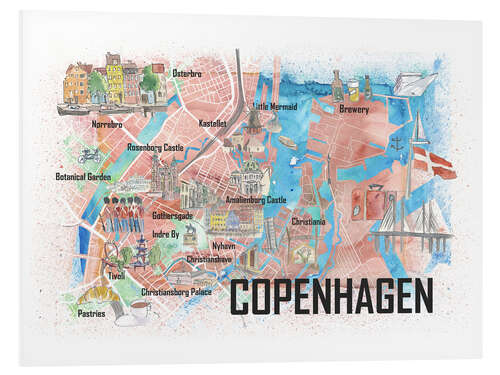 Foam board print Copenhagen city map