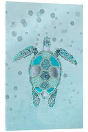 Akrylglastavla  Blue turtle - Andrea Haase