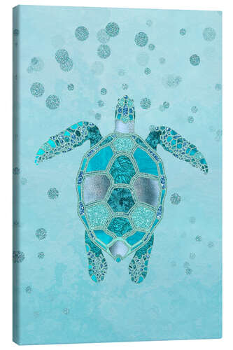 Tableau sur toile Tortue bleue