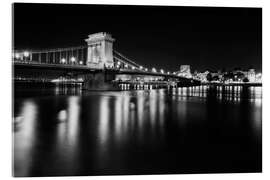 Acrylglasbild Széchenyi-Kettenbrücke in Budapest, Ungarn