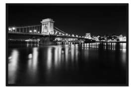 Gerahmter Kunstdruck Széchenyi-Kettenbrücke in Budapest, Ungarn