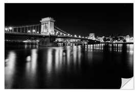 Självhäftande poster Chain bridge in Budapest, Hungary