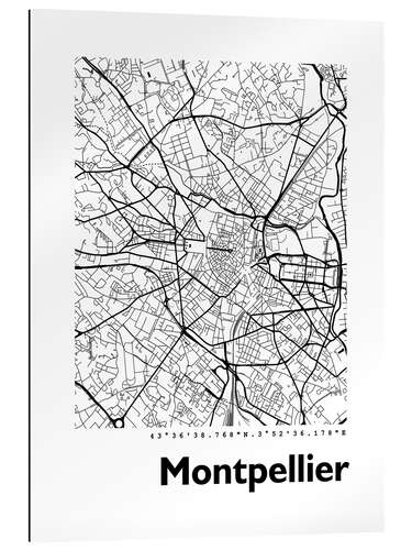 Gallery Print Stadtplan von Montpellier