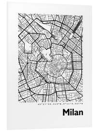 Tableau en PVC Plan de la ville de Milan